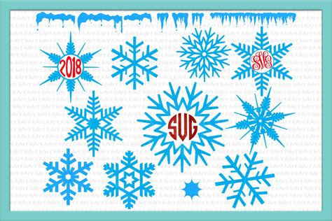 snowflakes svg snowflake monogram svg, snowflakes bundle svg (36862) | SVGs | Design Bundles