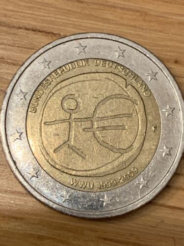 2 Euro Münze Wwu 1999 2009 F Münze Strichmännchen Ebay