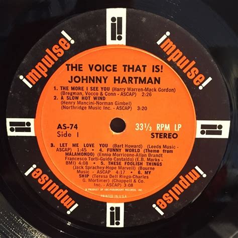 Johnny Hartman The Voice That Is Sweet Nuthin Records