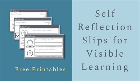 Self Reflection Slips For Visible Learning Brolga Education