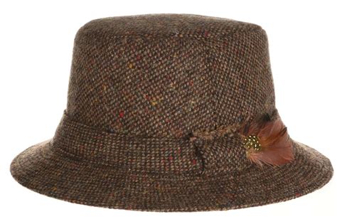 Walking Hat Donegal Tweed Brown Salt N Pepper Hats Tweed Brown