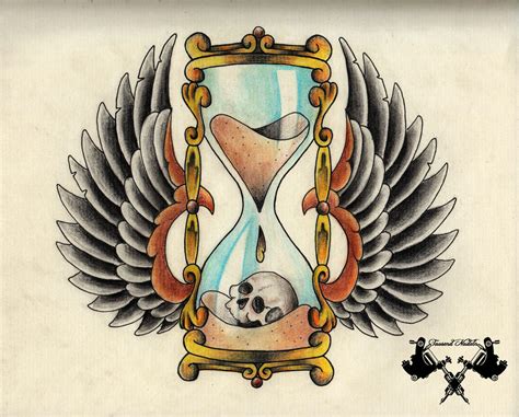 Tattoo Flash Hourglass By Tausend Nadeln On Deviantart