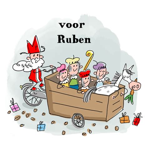 Sinterklaaskaart Met Sint En Piet Op Bakfiets Kaartje2go