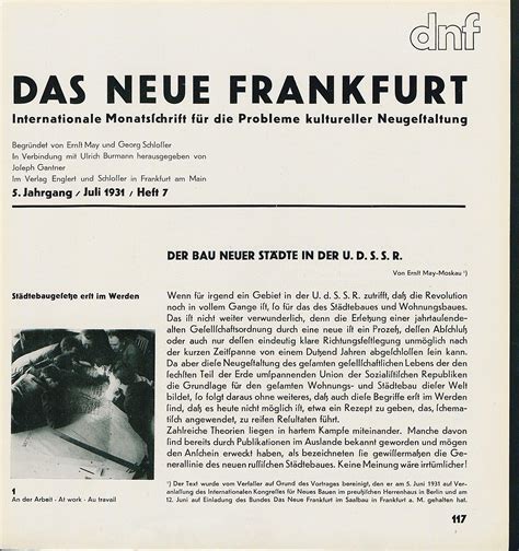 Das Neue Frankfurt Neue Stadte Im Russland July 1931page05 The