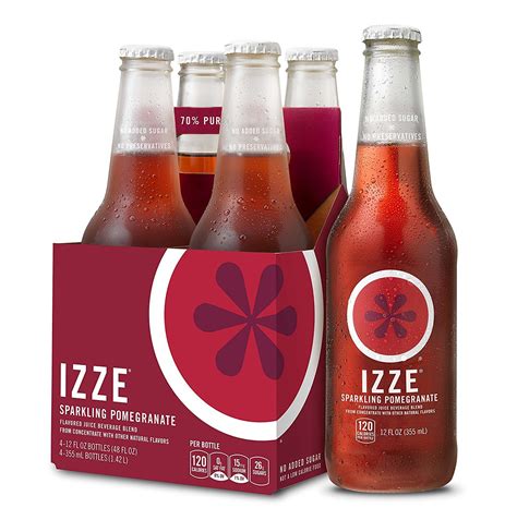 Izze Sparkling Juice Pomegranate 12 Fl Oz Bottles 4 Pack