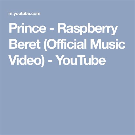 Prince Raspberry Beret Official Music Video Youtube Music
