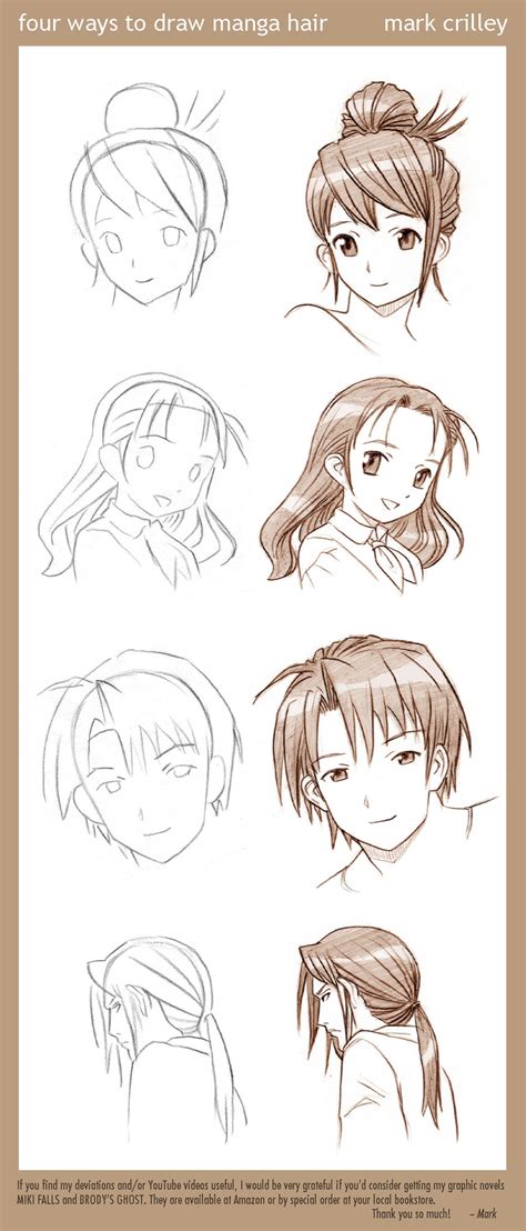 4 Ways To Draw Manga Hair How To Draw Manga