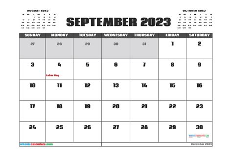 Month Of September Printable Calendar 2023 Get Calender 2023 Update