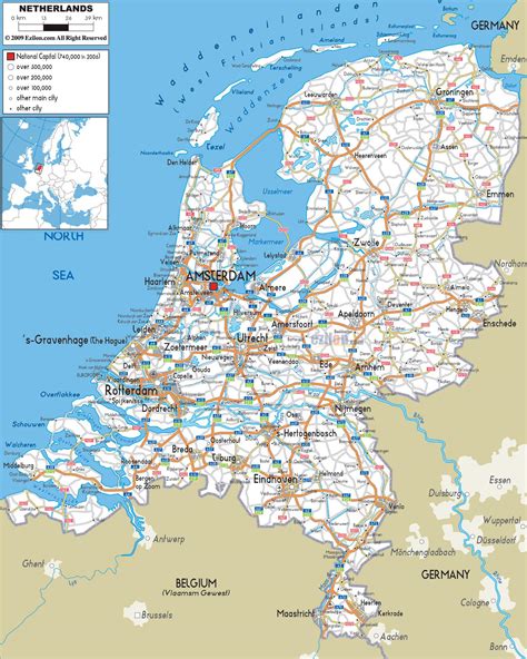 Paesi bassi mappa stradale - mappa Stradale di paesi Bassi (Europa