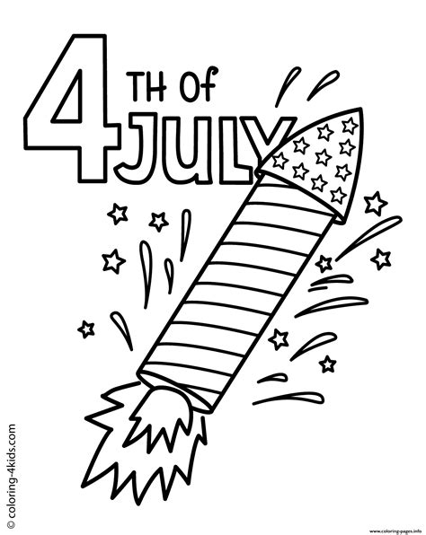 4 Th Of July Coloring Page Printable