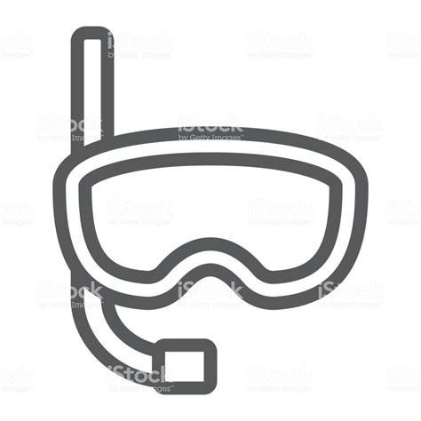 Diving Mask Line Icon Diving And Underwater Snorkel Sign Vector Graphics A Linear Pattern On