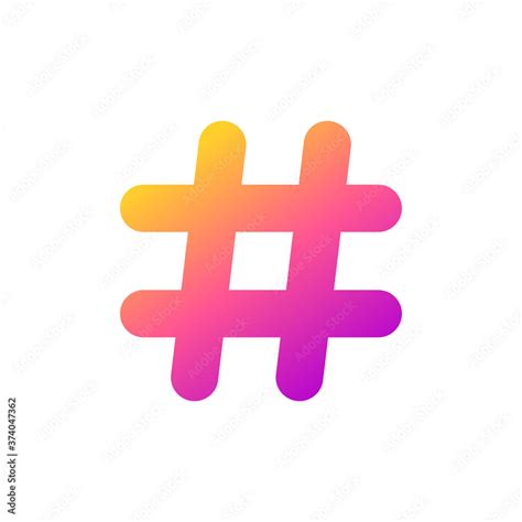 Colorful Hashtag Icon Vector Illustration Stock Vector Adobe Stock