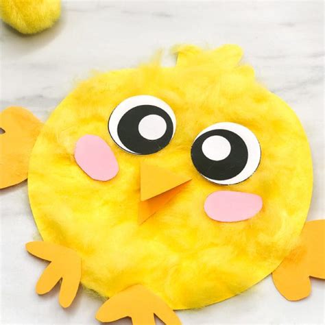 Easy Fluffy Chick Craft For Kids Free Template