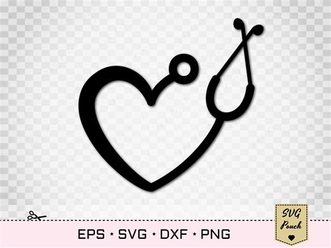 Stethoscope Svg Heart Shape Outline Laptop Cup Decal Svg Images And