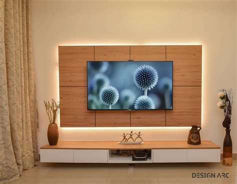Living room tv unit and furniture in light grey urbanewood. Tv unit design design arc interiors interior design ...
