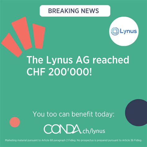 what a success lynus reached chf 200 000 conda schweiz