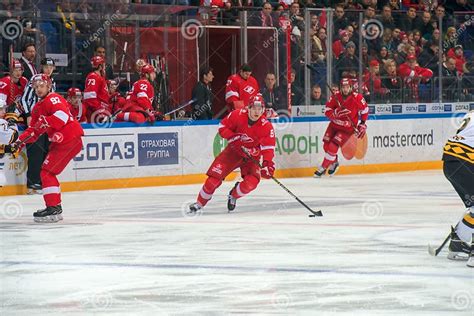 Maxim Tsyplakov 9 On The Hockey Game Spartak Vs Severstal Cherepovets Editorial Image Image Of
