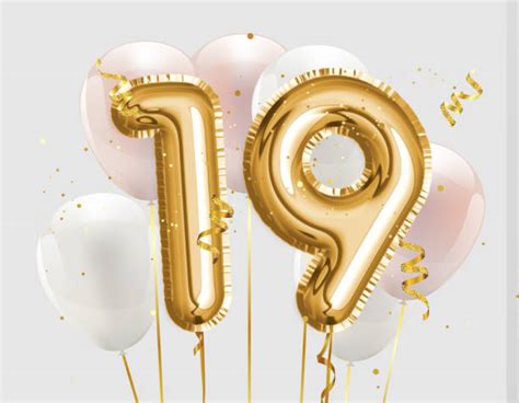 Gold Number 19 Balloons Stock Photos Pictures And Royalty Free Images
