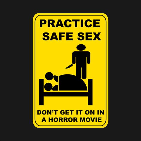 practice safe sex — don t get it on in a horror movie slasher tank top teepublic