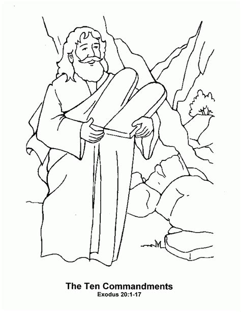 10 Commandments For Kids Coloring Page Clip Art Library