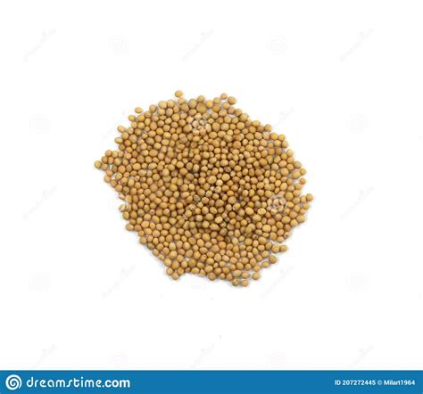 Dry Yellow Mustard Seeds Isolated On White Background Stock Image