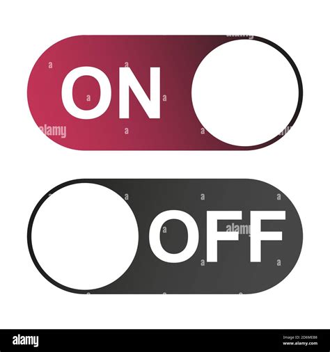 On And Off Switch Color Buttons Isolated On White Background For App
