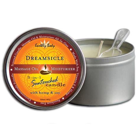 earthly body 6 8 oz round tin massage candle dreamsicle canada