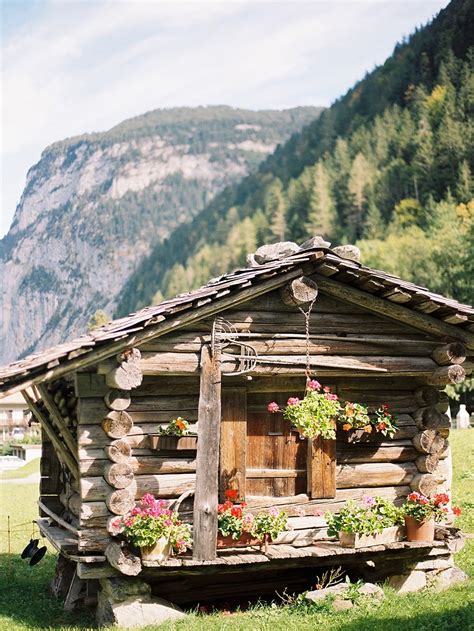 Log Cabin In Lauterbrunnen Switzerland Photography By