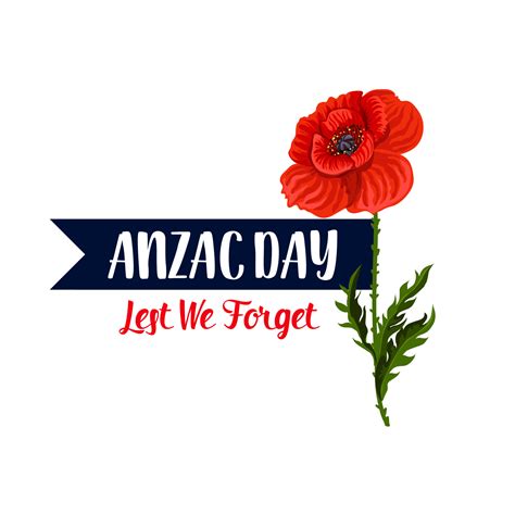 anzac day lest we forget poppy vector ribbon icon 13055665 vector art at vecteezy
