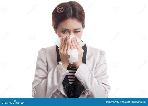 Young Asian Woman Got Sick And Flu Stock Image Image Of Hurt Runny