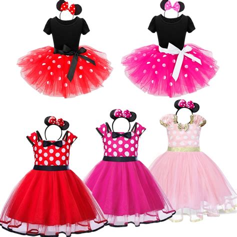 Minnie Mouse Dress Baby Girls Princess Gowns Kids Birthday Party Dress