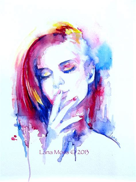 Original Watercolor Painting Abstract Portrait Watercolor By Lana