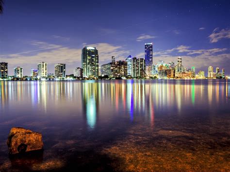 Miami Florida Skyline Landscape Hd Wallpaper Preview