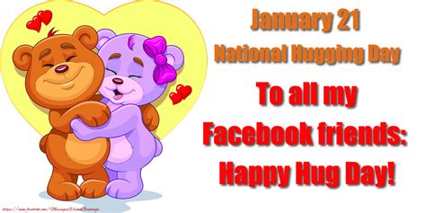 Greetings Cards For Hug Day January 21 National Hugging Day