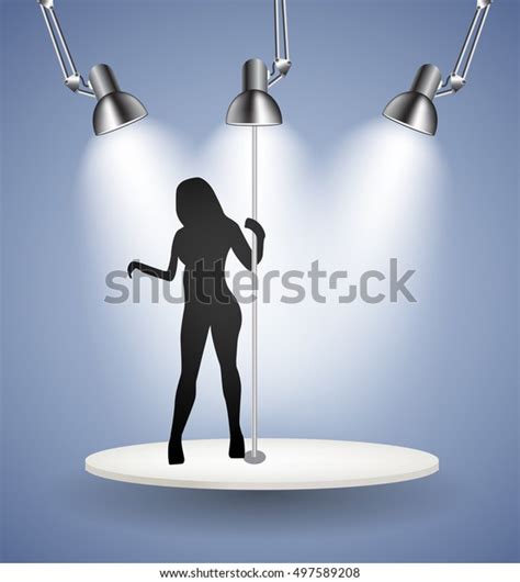 Silhouette Dancing Striptease Girl On Pole Stock Vector Royalty Free 497589208 Shutterstock
