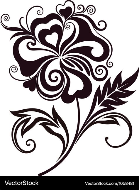 Abstract Flower Line Art Royalty Free Vector Image