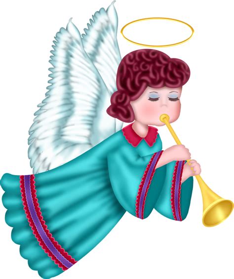 Cute Angel With Blue Robe Free Png Clipart Picture Angeles Navideños