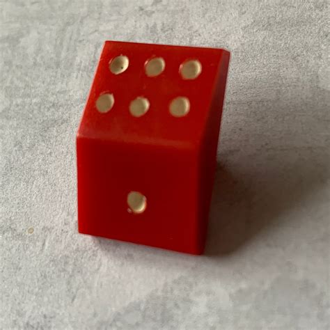 Vintage Casein Dice Button Red Color With White Dots Fun Etsy