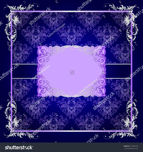 Royal Blue Frame Background With Lace Seamless Stock Photo 178660100