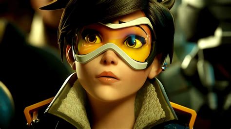 Video Game Characters Face Dark Hair Tracer Overwatch Overwatch