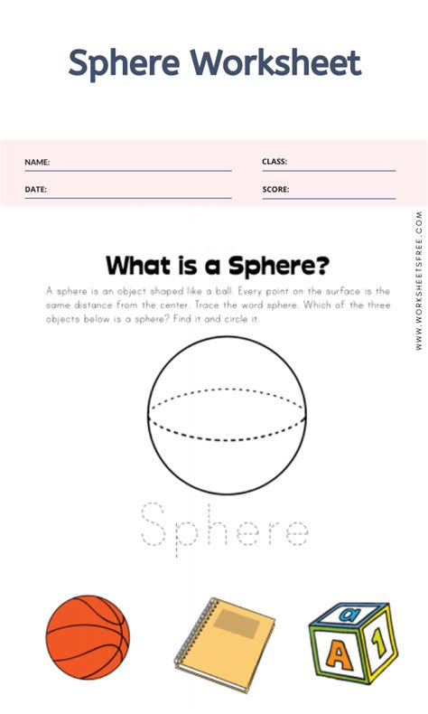 Sphere Worksheet Worksheets Free