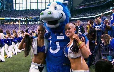Two Colts Cheerleaders Shave Their Heads In Support Of Head Coach Chuck Pagano Who Is Fighting