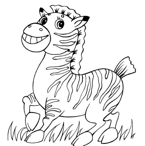 Happy Zebra Coloring Page Free Printable Coloring Pages