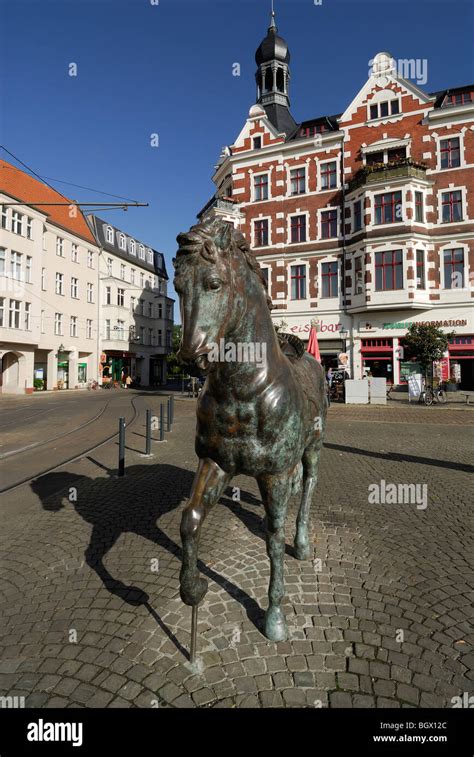 Berlin Germany Equestrian Sculpture Horse On Schlossplatz Kopenick