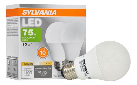 Sylvania Led Light Bulbs 12w 75w Equivalent Soft White 2 Count
