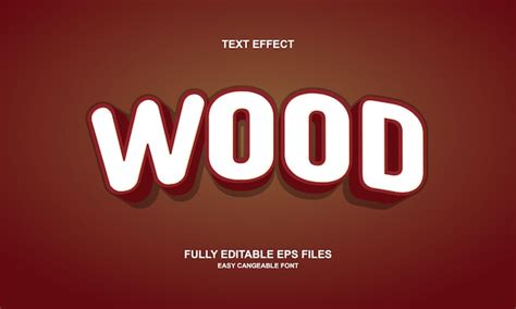 Premium Vector Wood Text Effect Editable