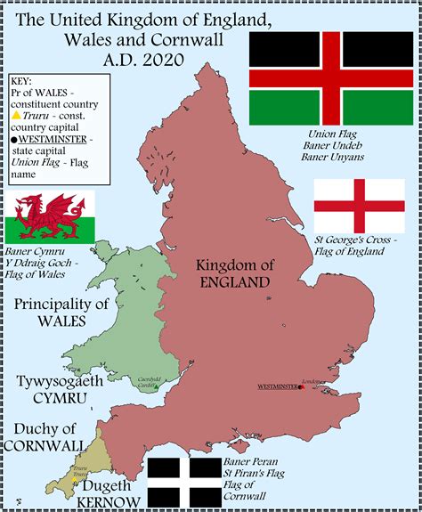 The United Kingdom Of England Wales And Cornwall Imaginarymaps