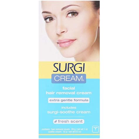Surgi Cream Hair Remover For Face Extra Gentle Formula 1 Oz Pack Of 3