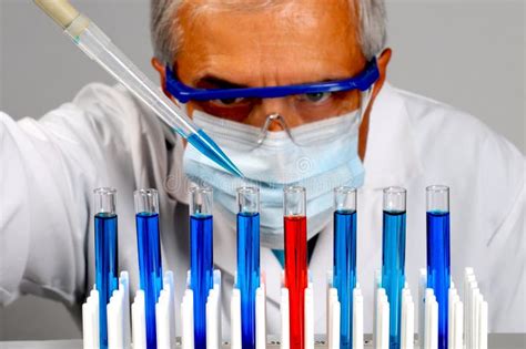 Scientist With Test Tubes And Pipette Stock Image Image Of Experiment