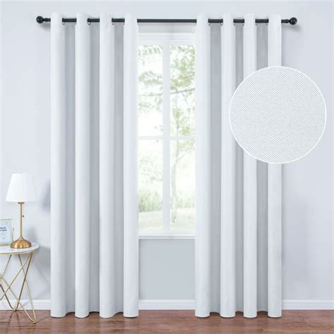 Topfinel Solid Room Darkening Grommet Polyester Curtains White 84 Inch